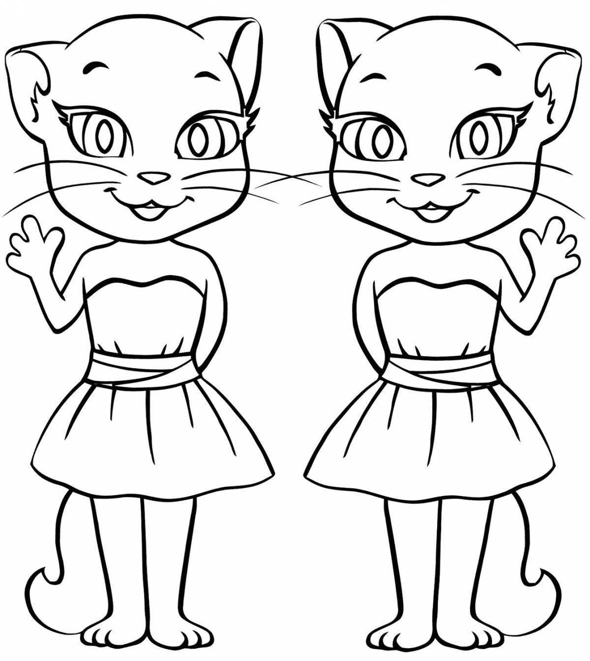 Bright cat tom and angela coloring pages