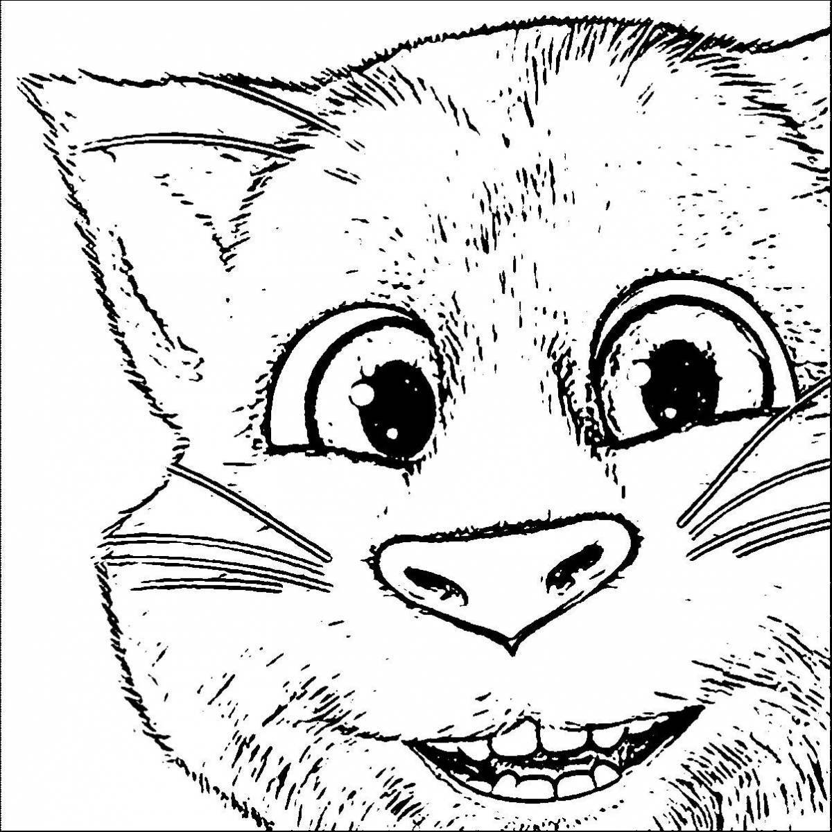 Раскраска сверкающий кот том и анжела