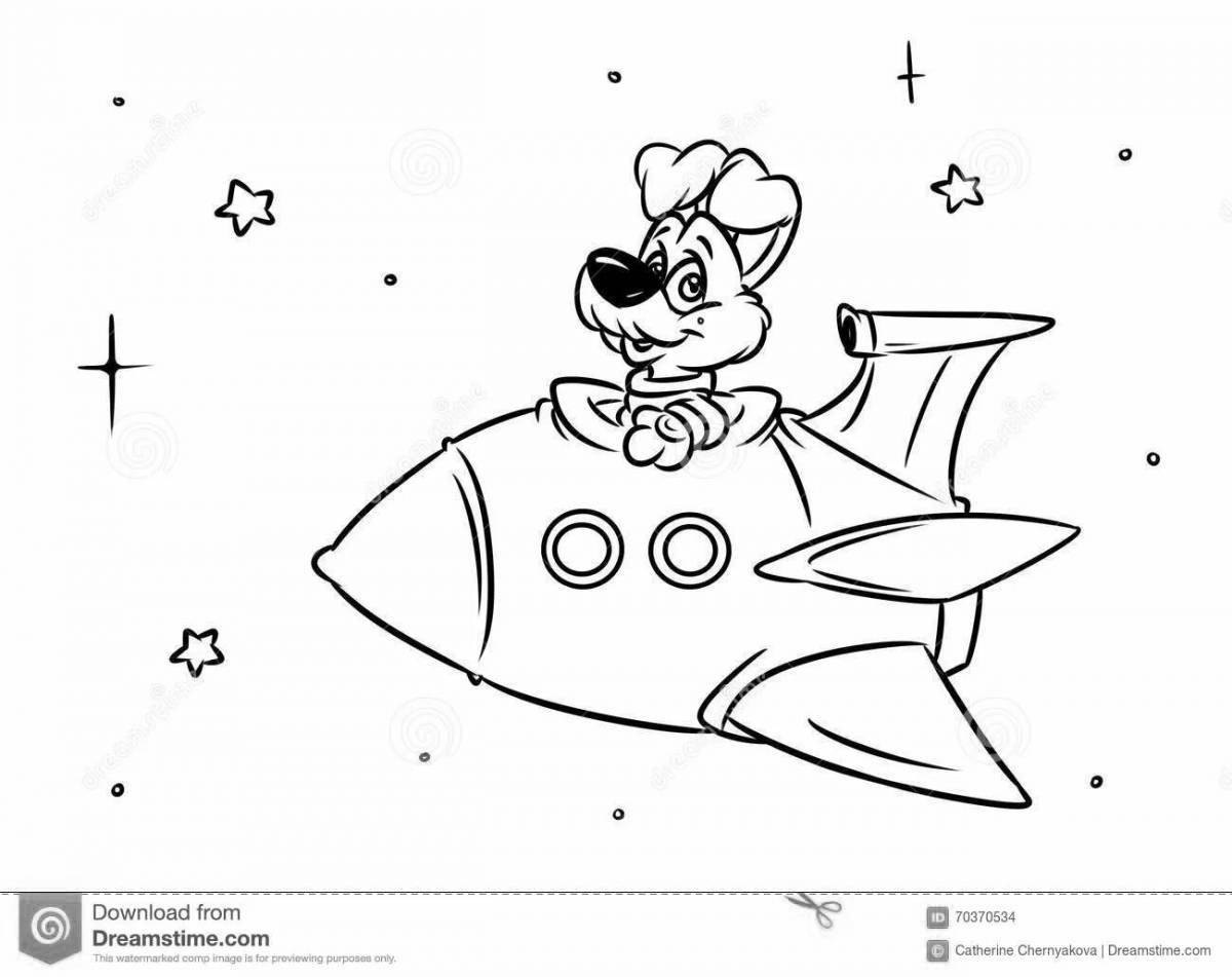Great squirrel and arrow in space