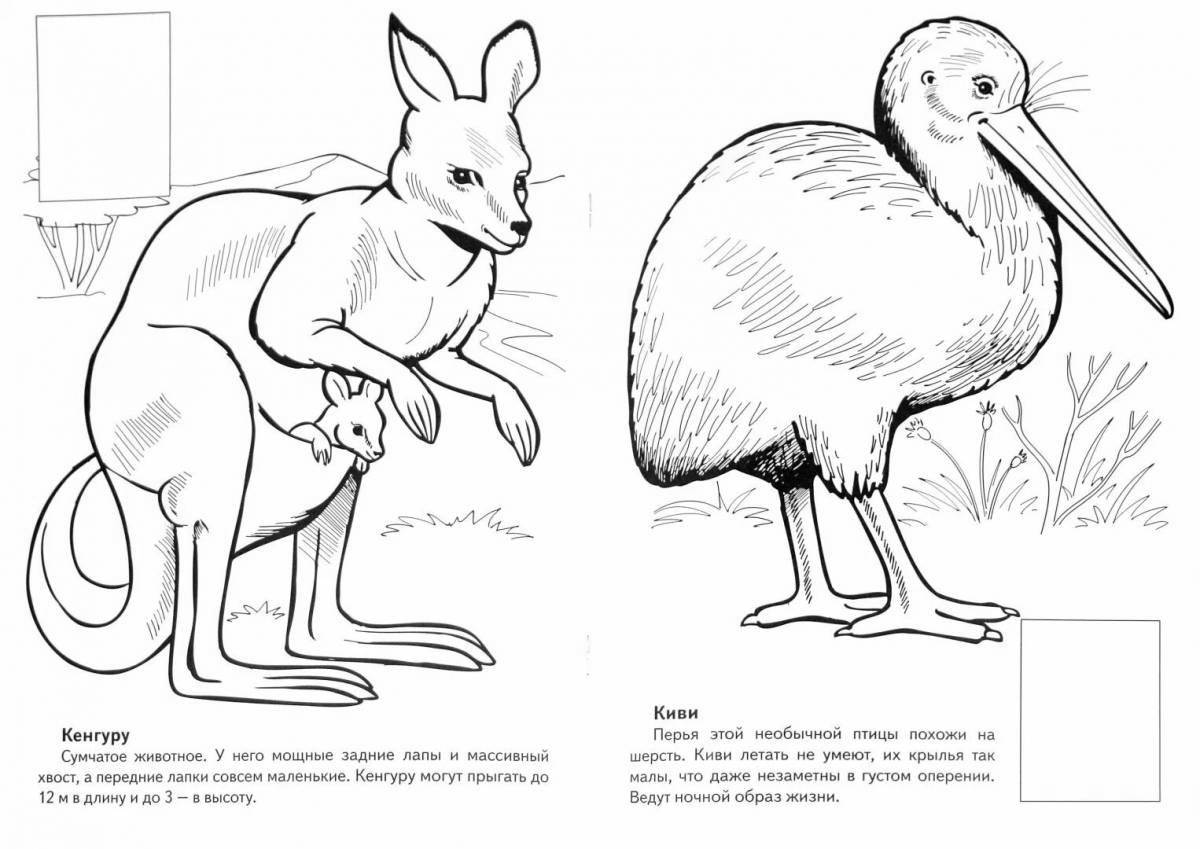 Creative animals from the red coloring book for kids