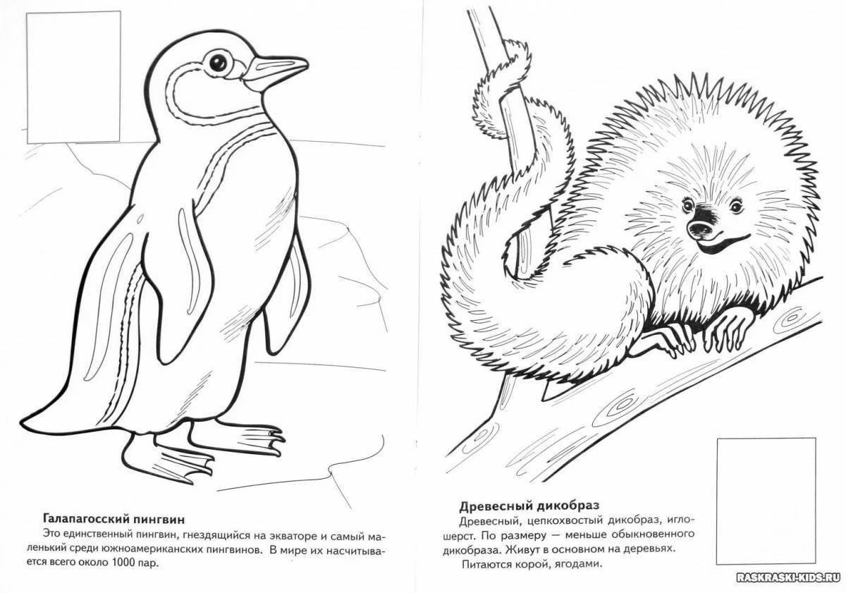 Bold animals from the red coloring book for kids