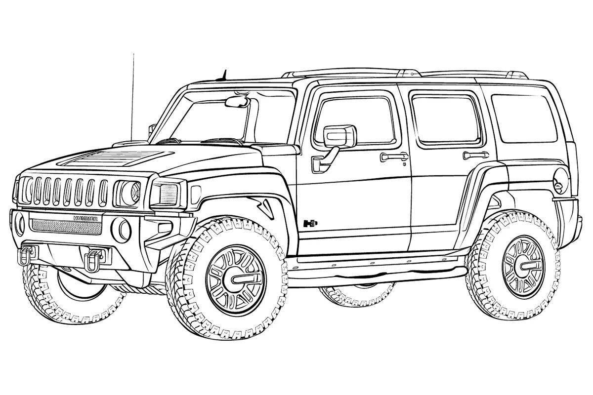 Improved car coloring page