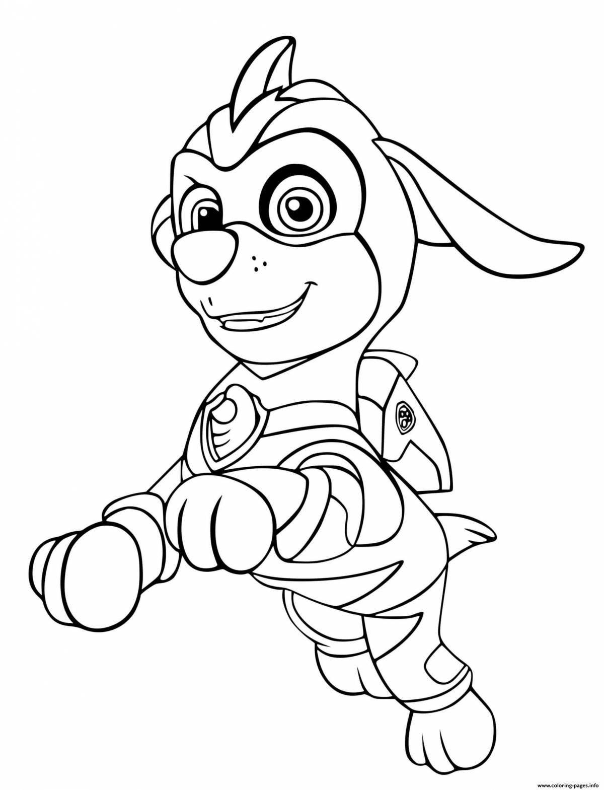 Coloring page dazzling paw patrol puppies