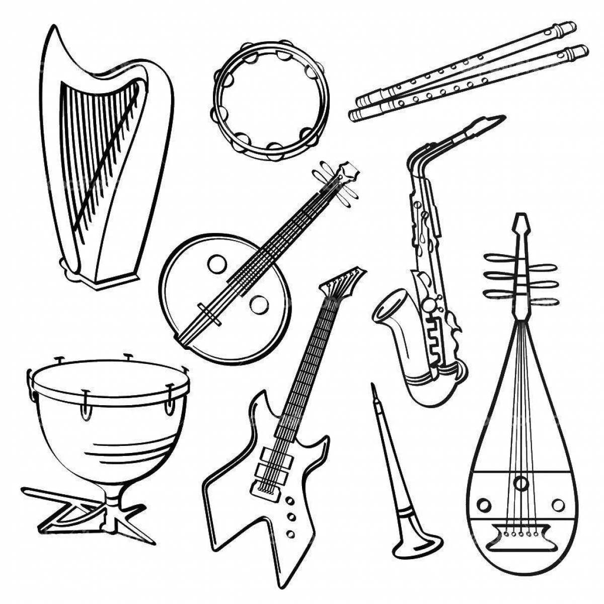 Ornamental Russian folk musical instruments