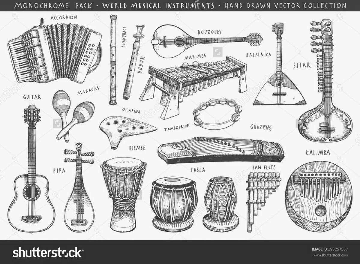 Generous Russian folk musical instruments