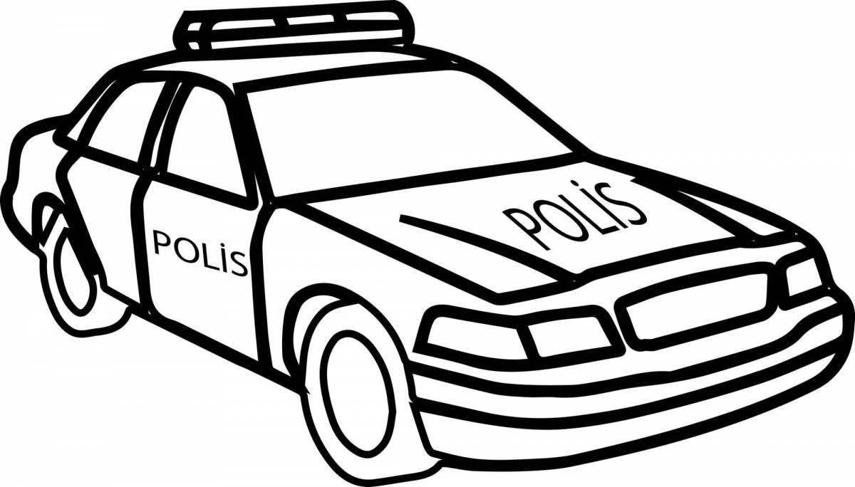 Attractive police car coloring for boys