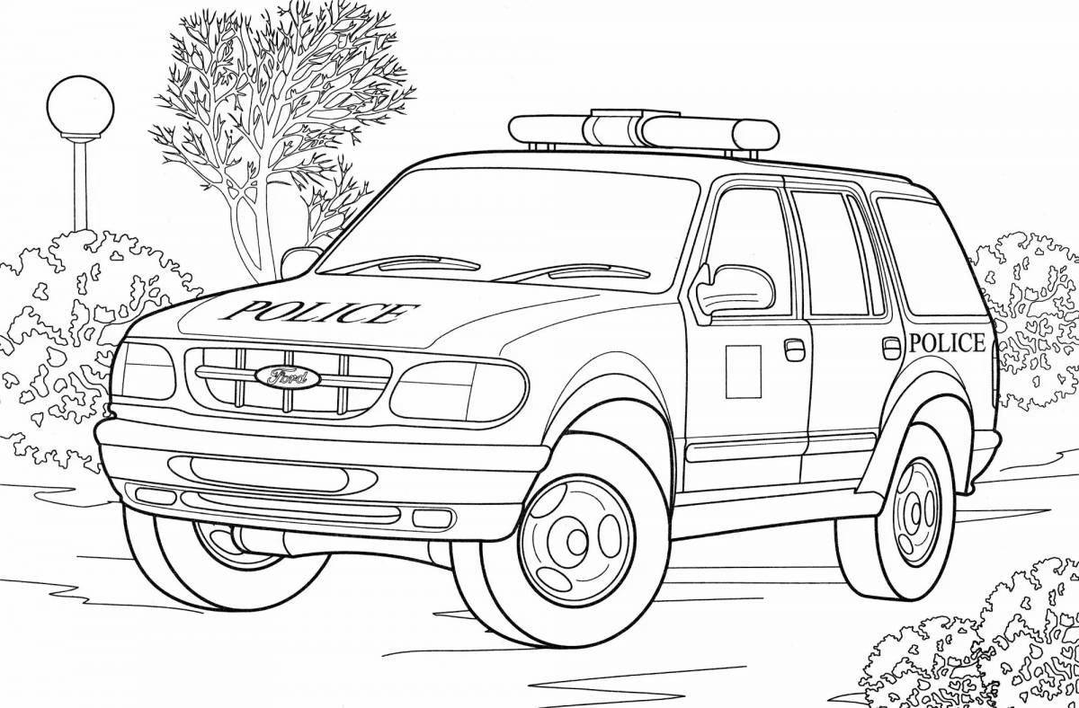 Incredible police car coloring book for boys