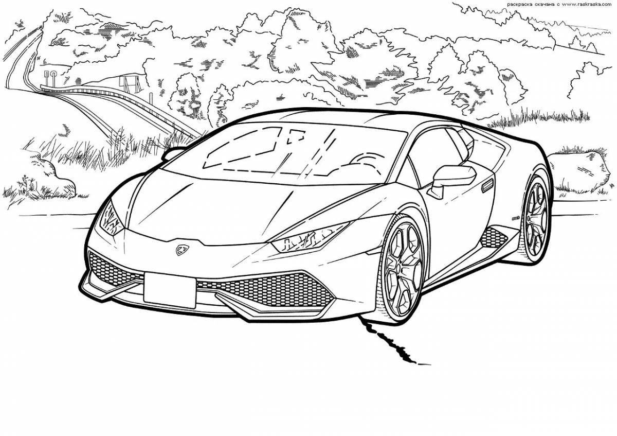 Glowing cars coloring book for boys 8-9 years old