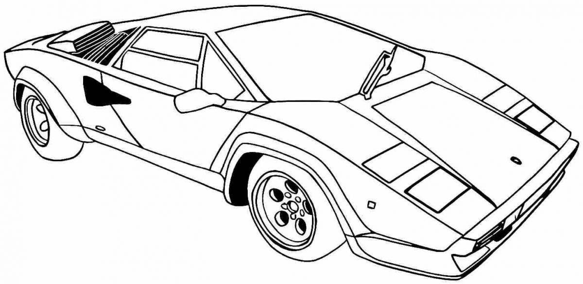 Fine cars coloring book for boys 8-9 years old