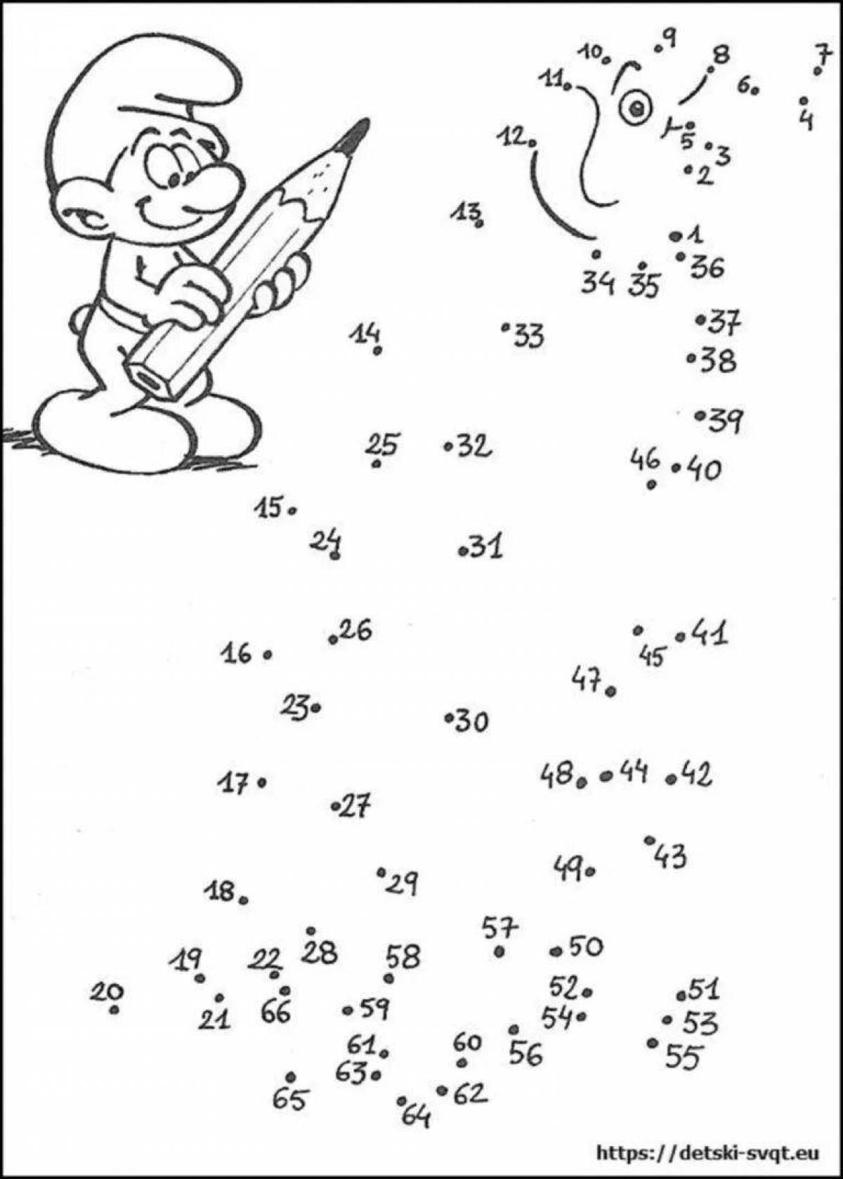 A fun math coloring book for grade 1 with dots and shapes
