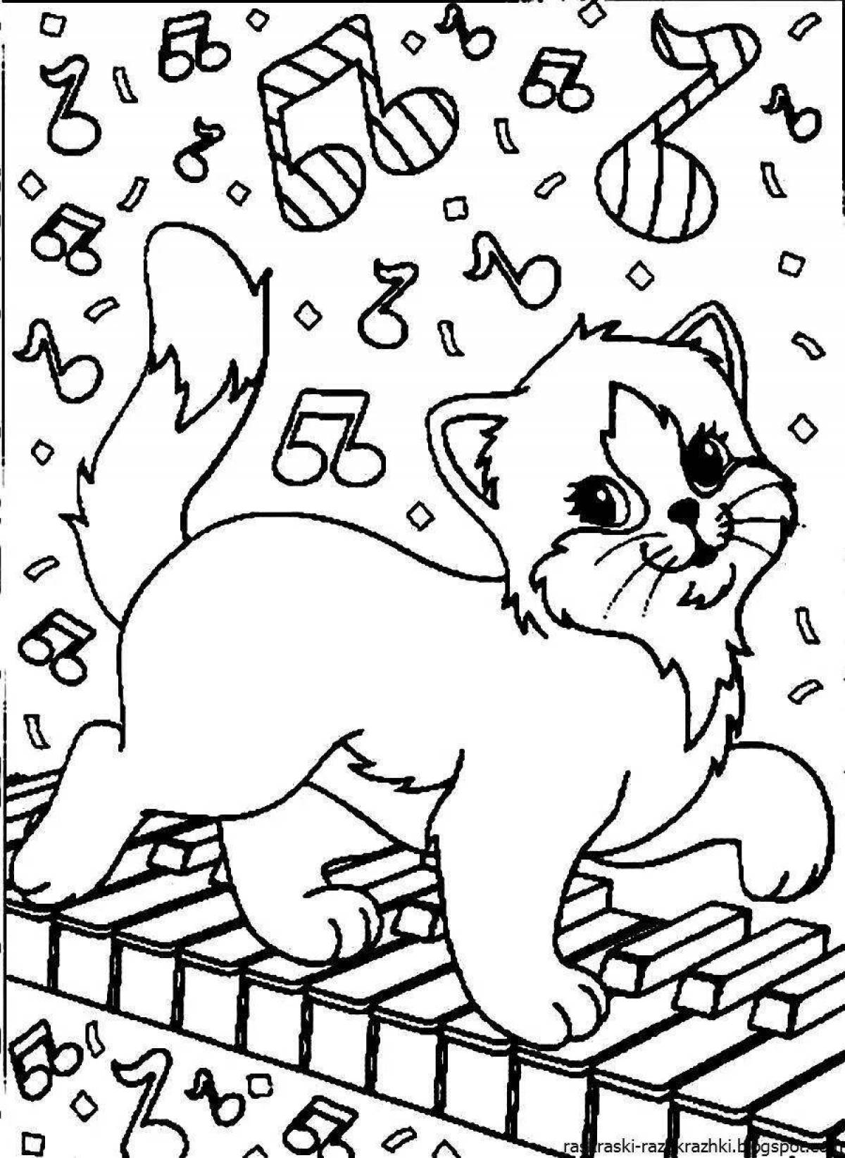 Fun coloring for children 5-6 years old cats