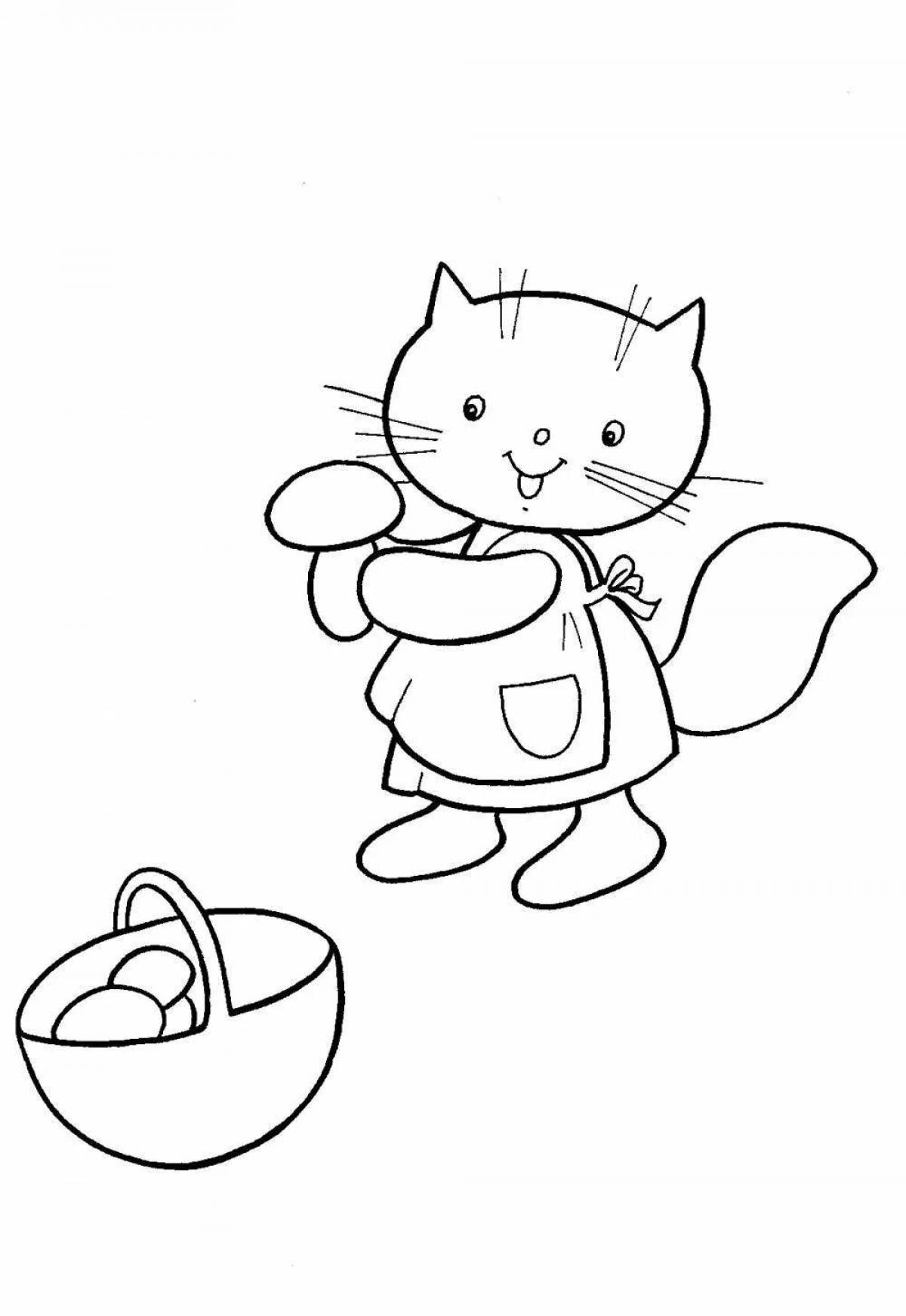 Joyful coloring for children 5-6 years old cats