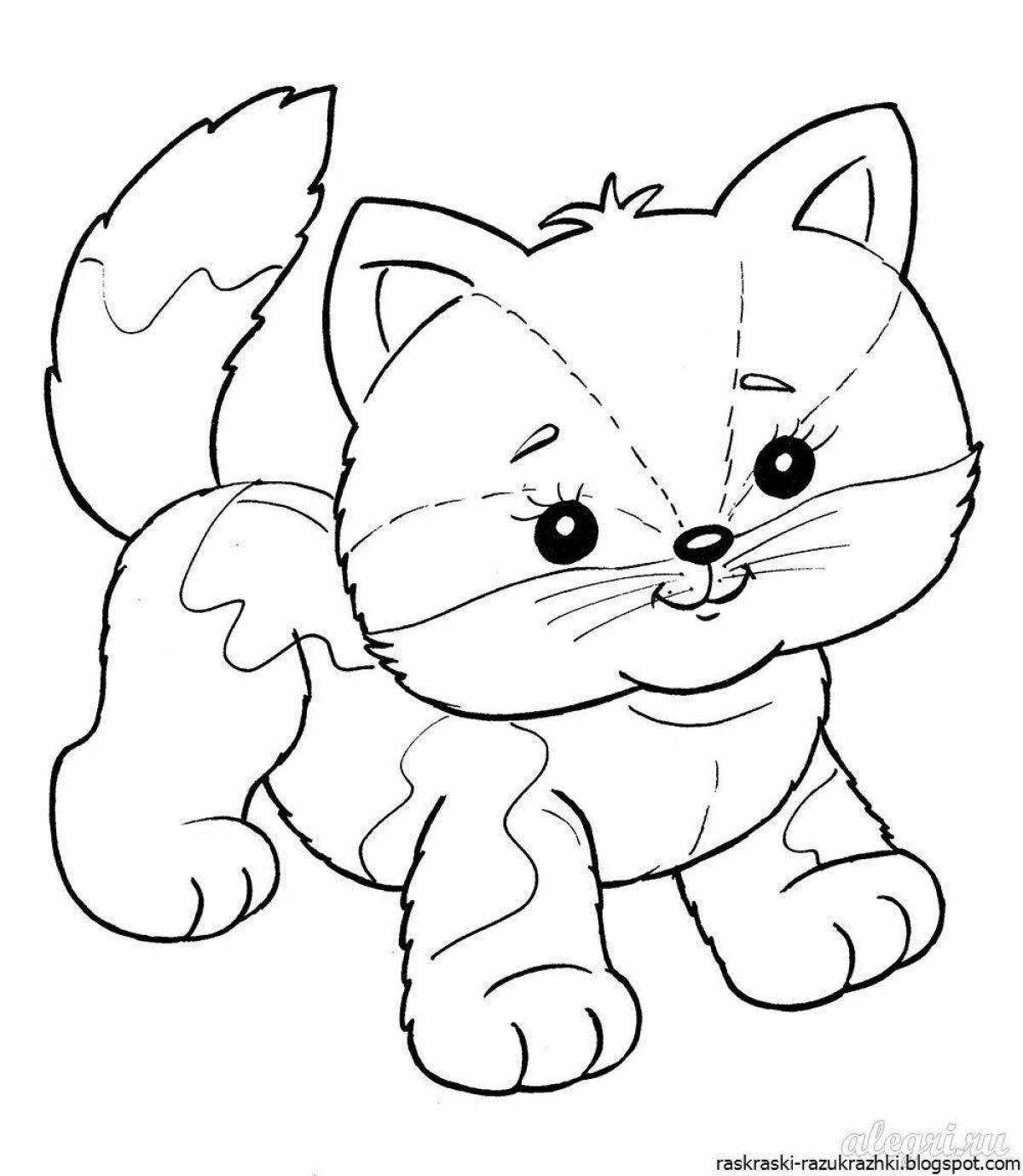 Glitter coloring book for children 5-6 years old cats