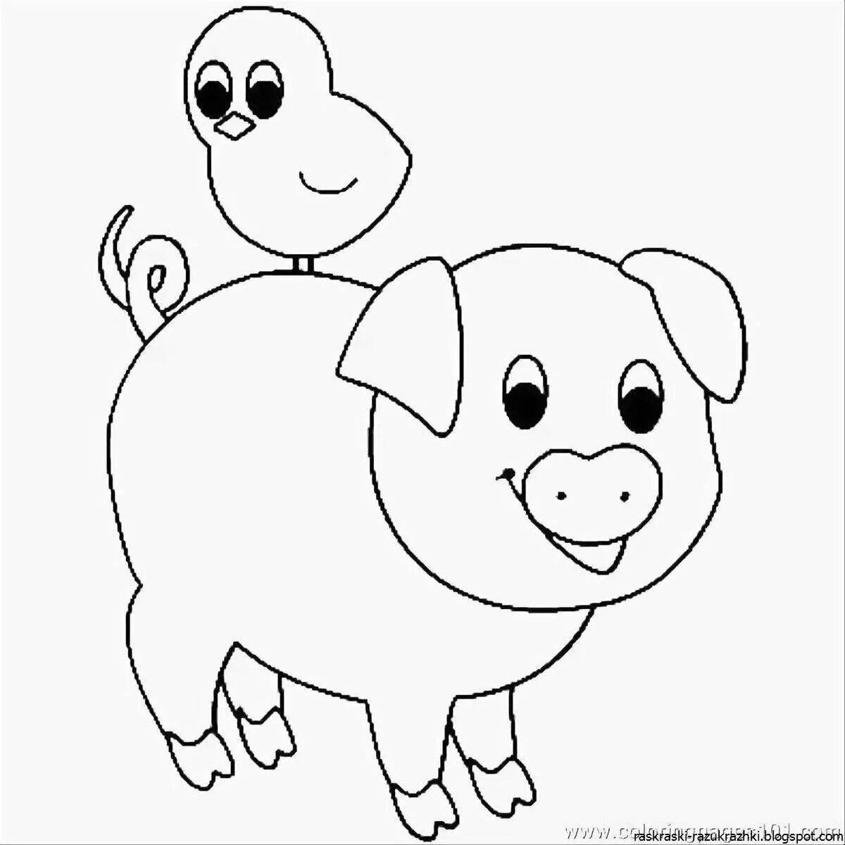 Coloring book for kids 2-3 years old pets