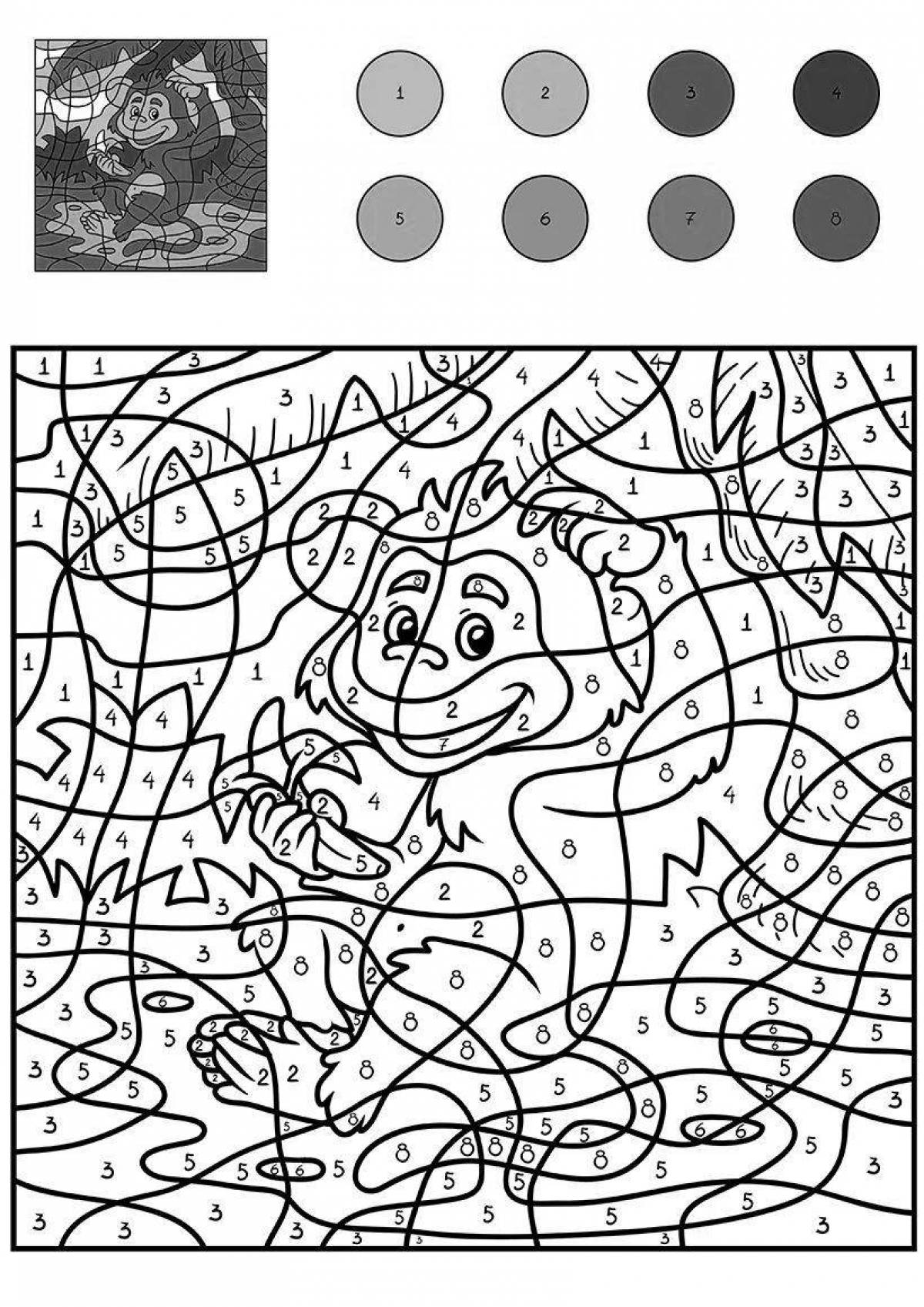 Dazzling coloring by numbers with the mouse