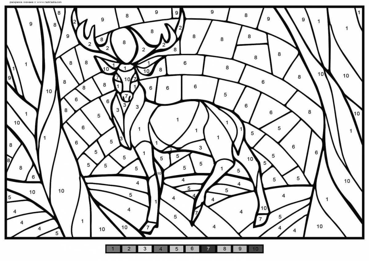 Playful coloring by numbers with the mouse