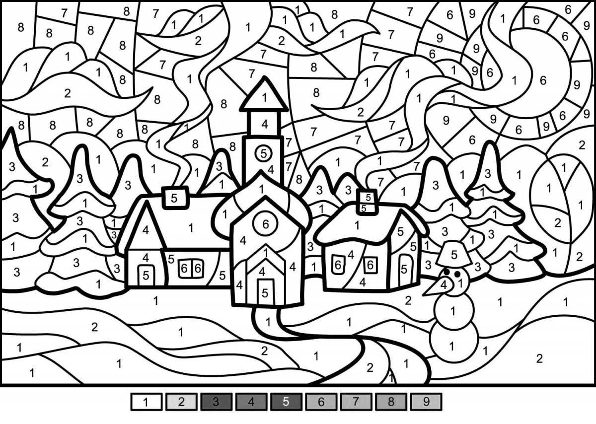 Fun coloring by numbers with the mouse