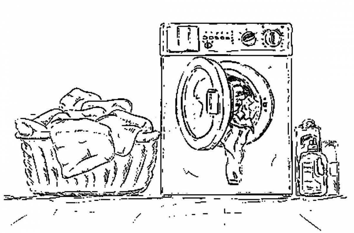 Раскраска «сияющая стирка»