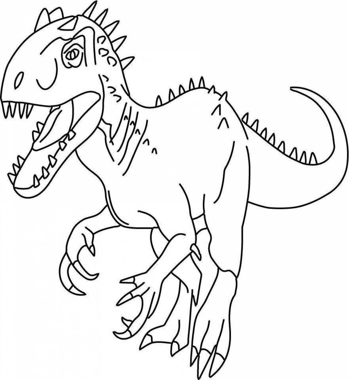 Динозавр раскраска индо Раптор