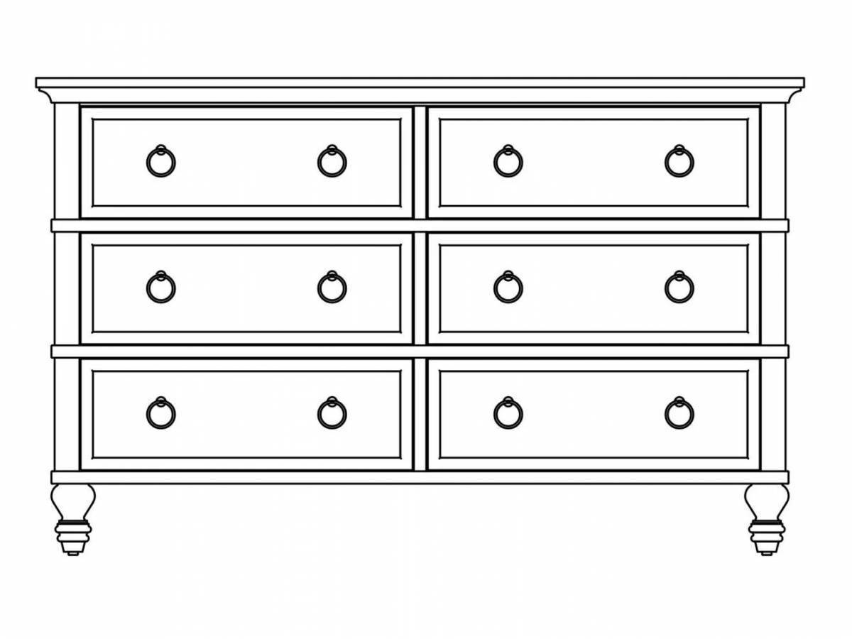 Рисунок тумбочки карандашом