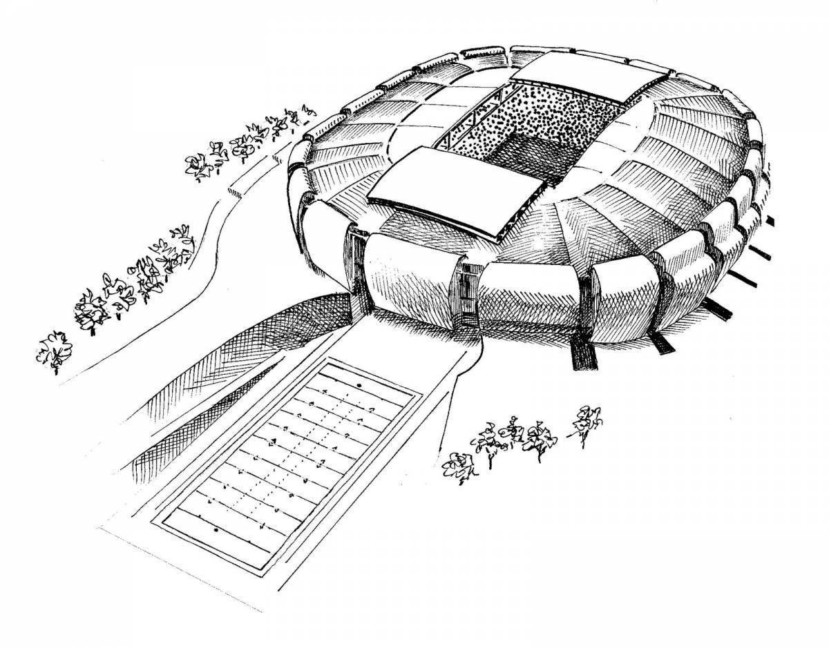 Футбольный стадион рисунок