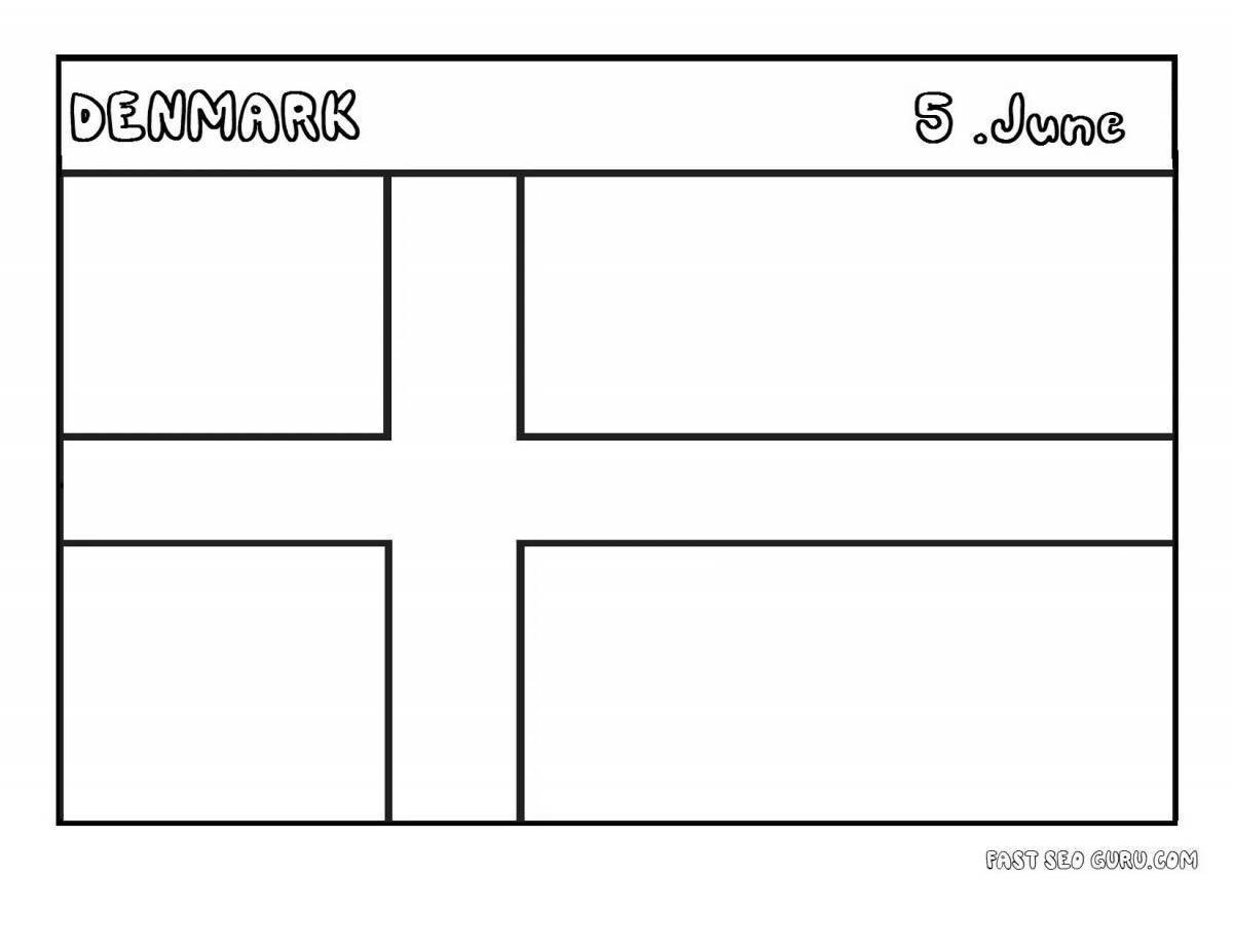 Флаг Дании раскраска