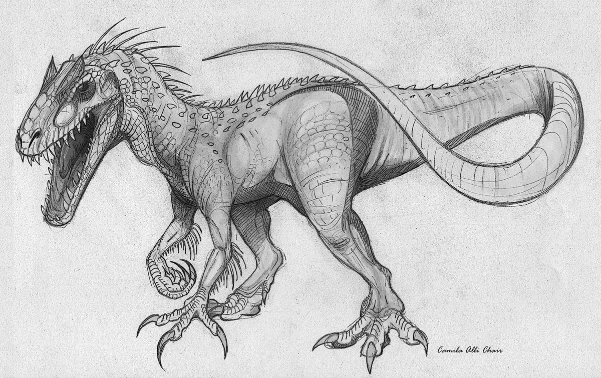 Увлекательная раскраска indoraptor