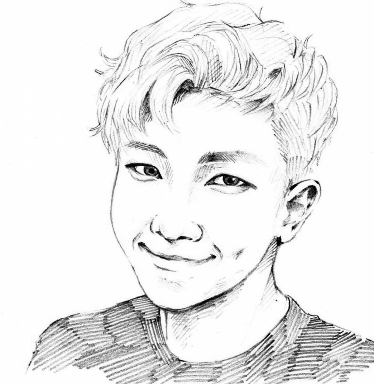 Namjoon's colorful coloring page