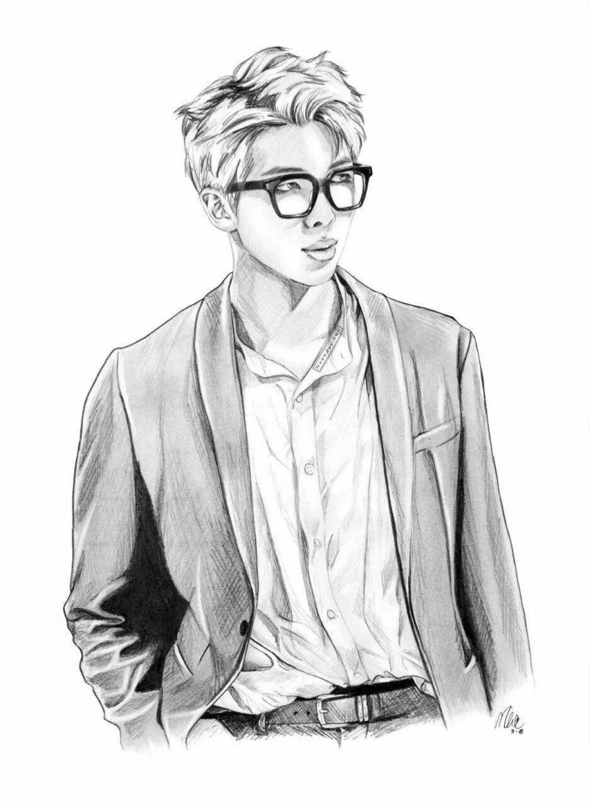 Namjoon's colorful coloring page