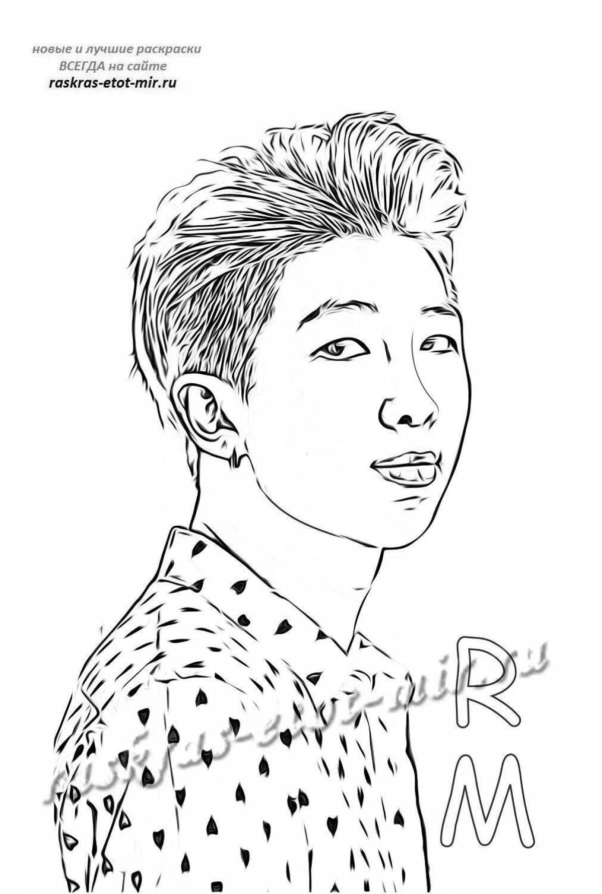 Namjoon coloring with splashes of color