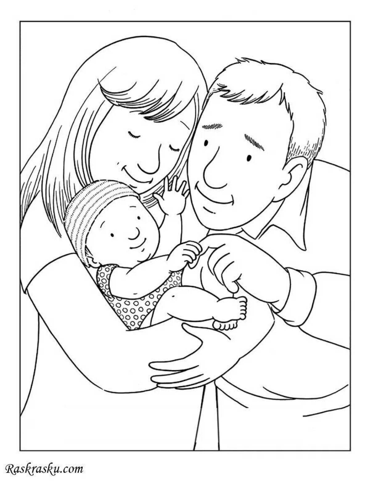Smiling parents coloring pages