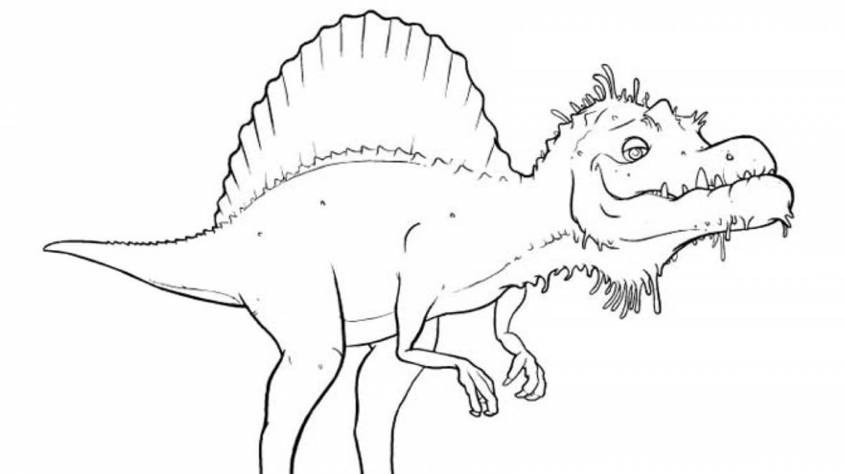 Изысканная страница раскраски спинозавра