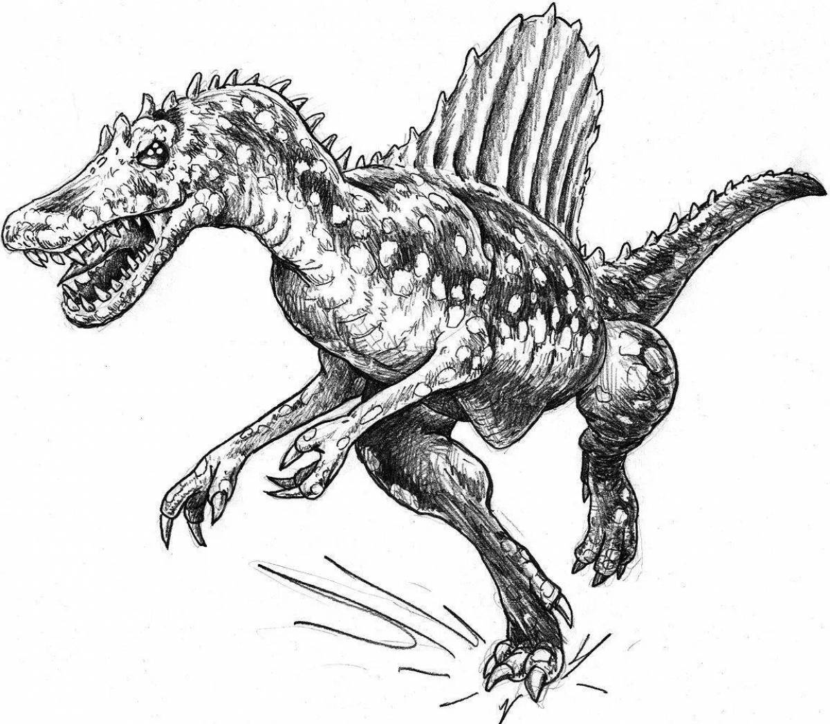 Очаровательная страница раскраски спинозавра