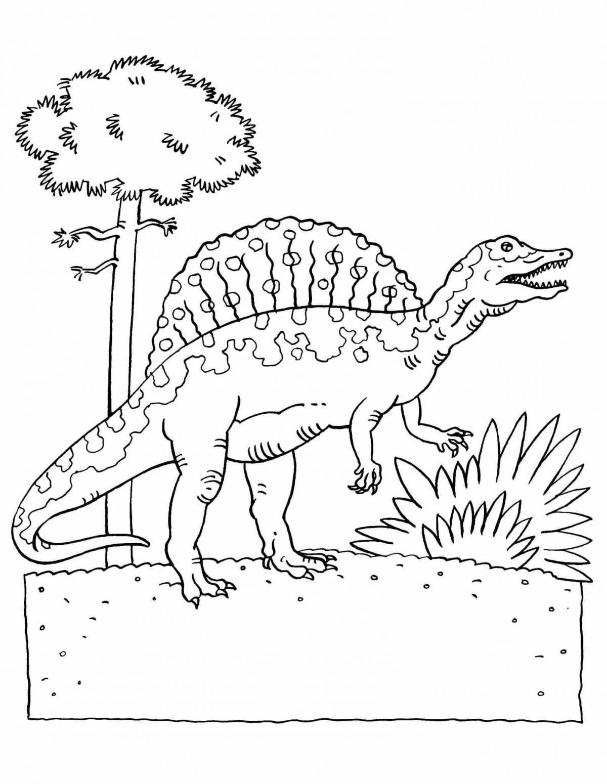 Замечательная страница раскраски спинозавра