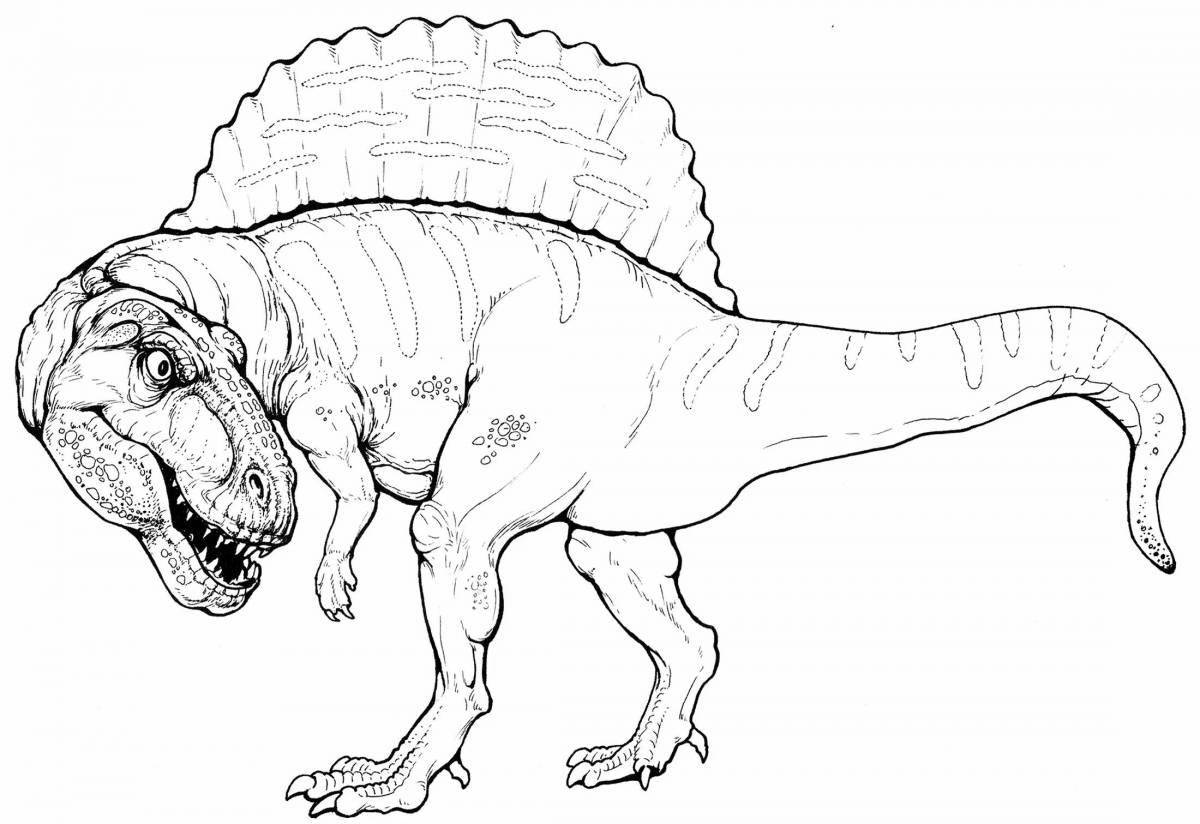 Милая страница раскраски спинозавра