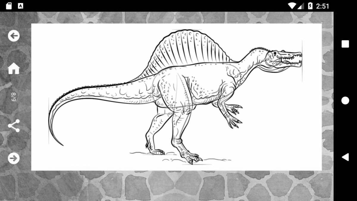 Large spinosaurus coloring page