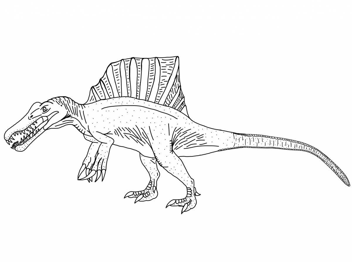Colorful spinosaurus coloring page