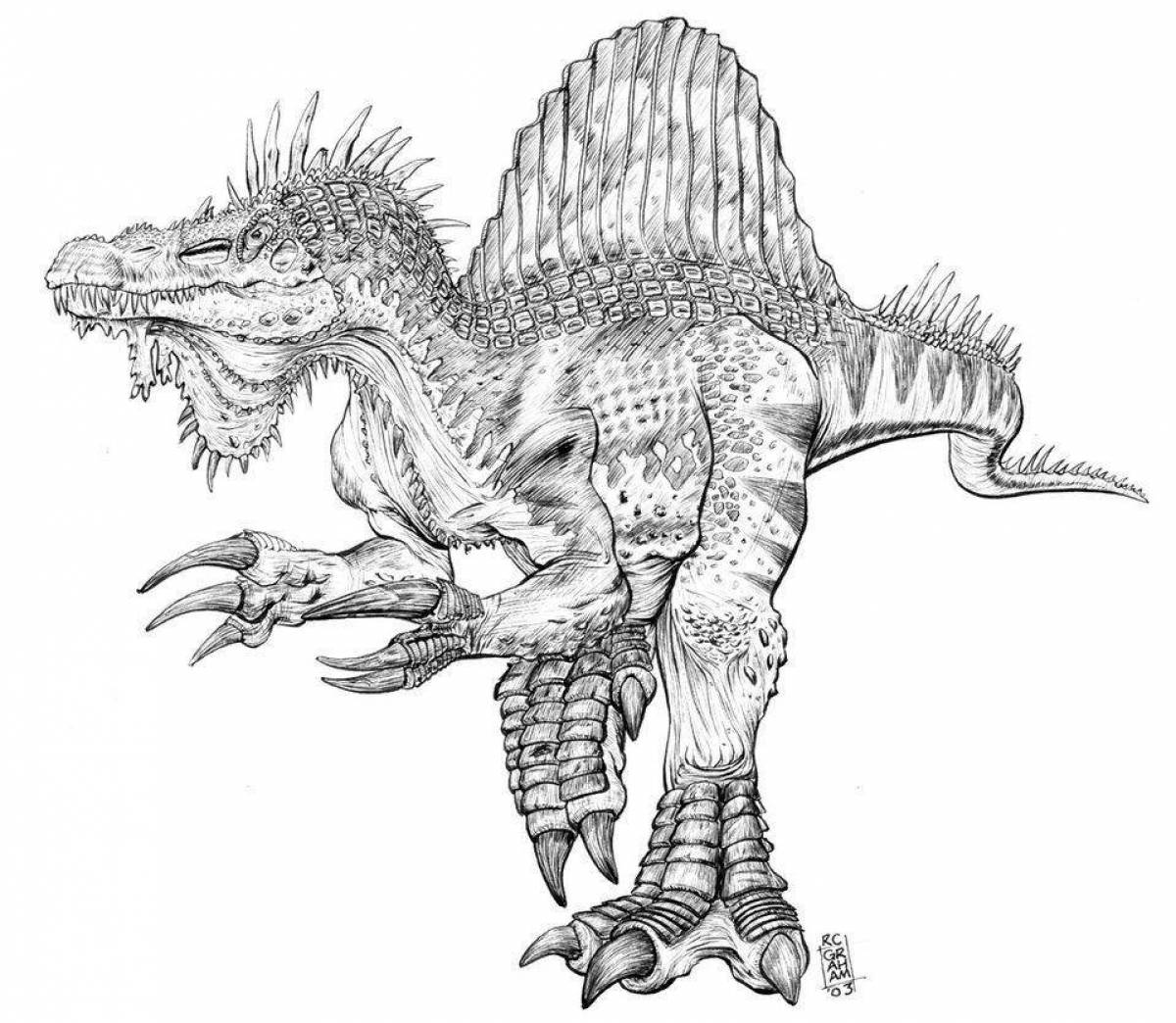 Привлекательная страница раскраски спинозавра