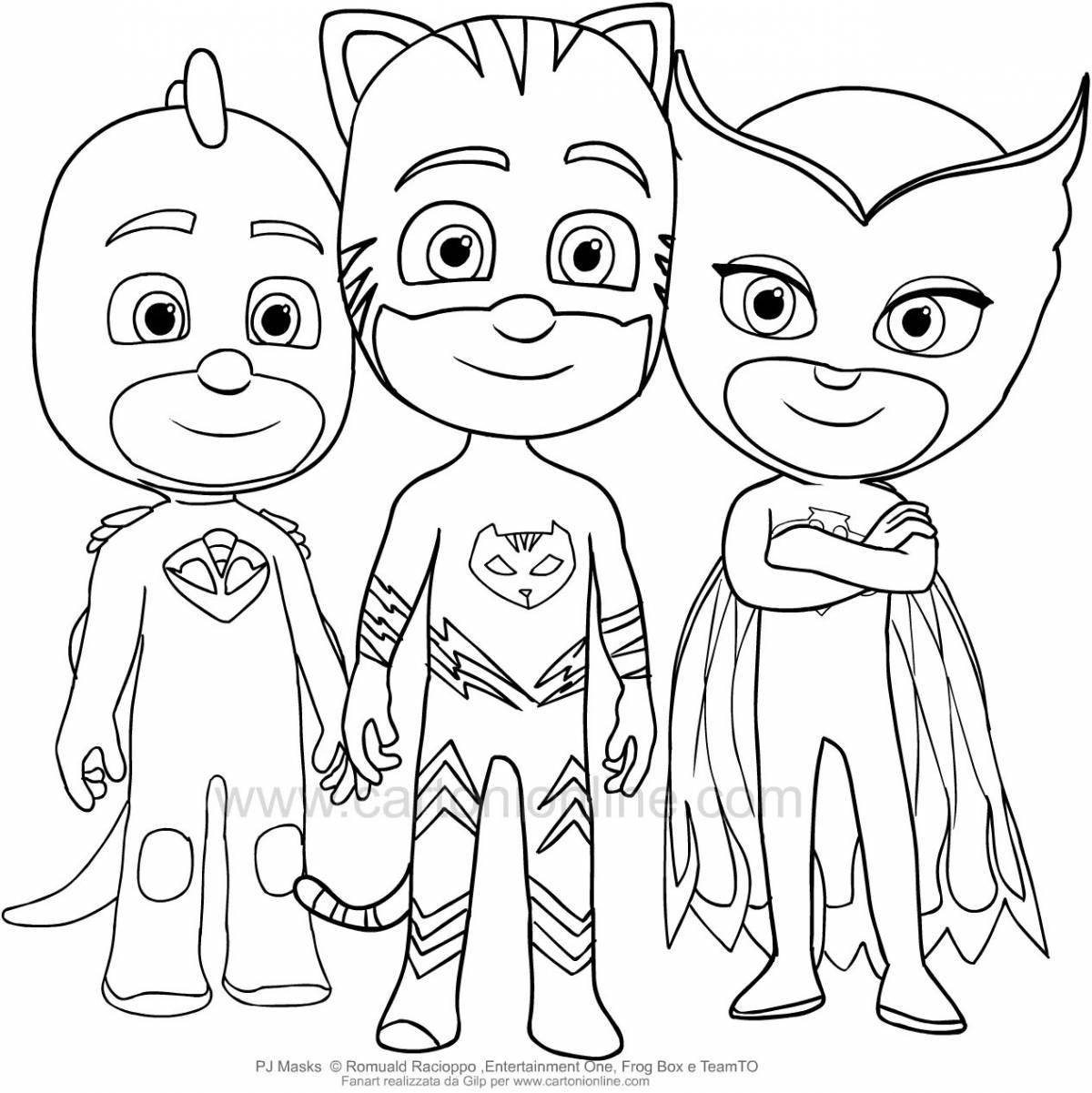 Playful pj coloring page