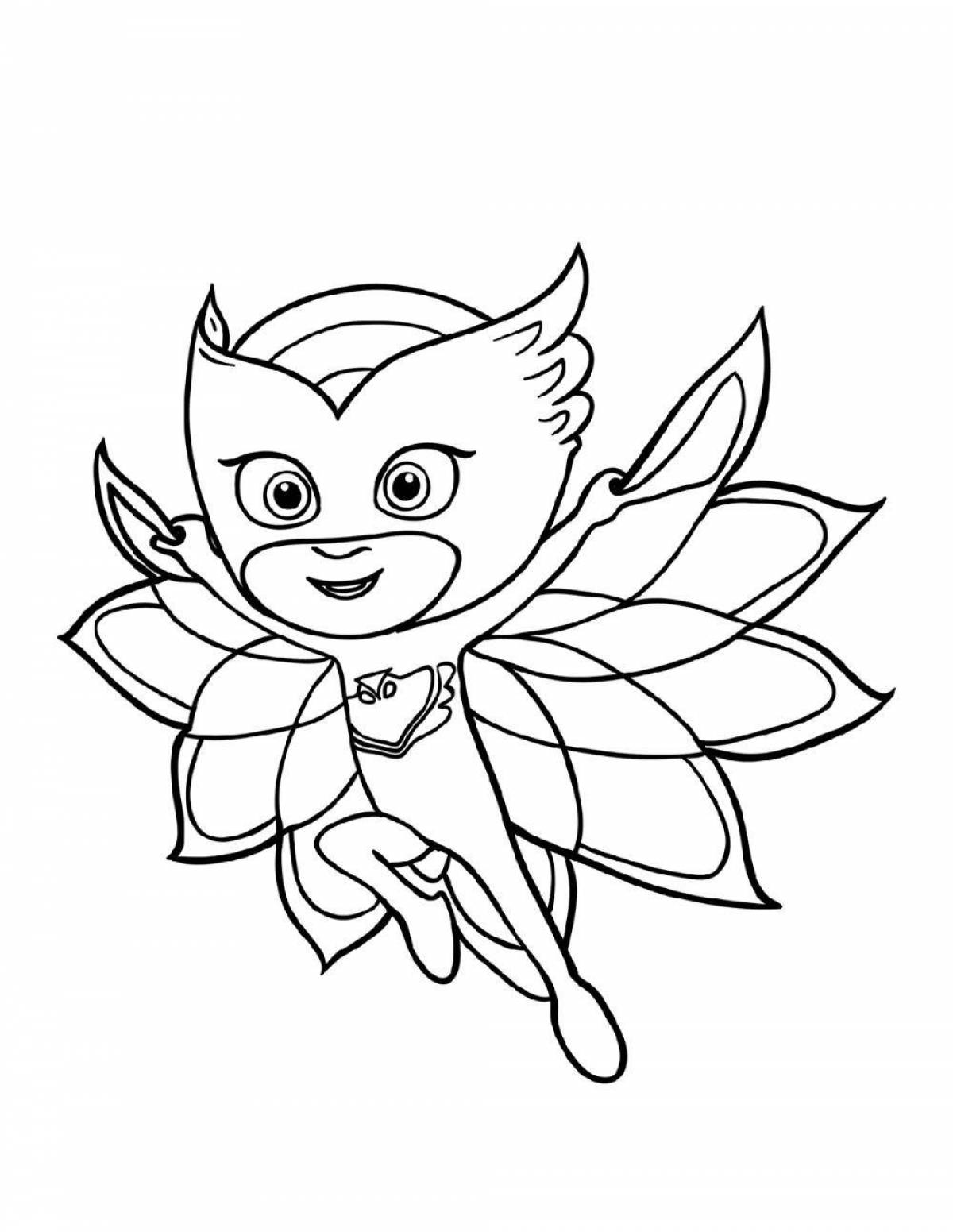 Dramatic coloring page pj