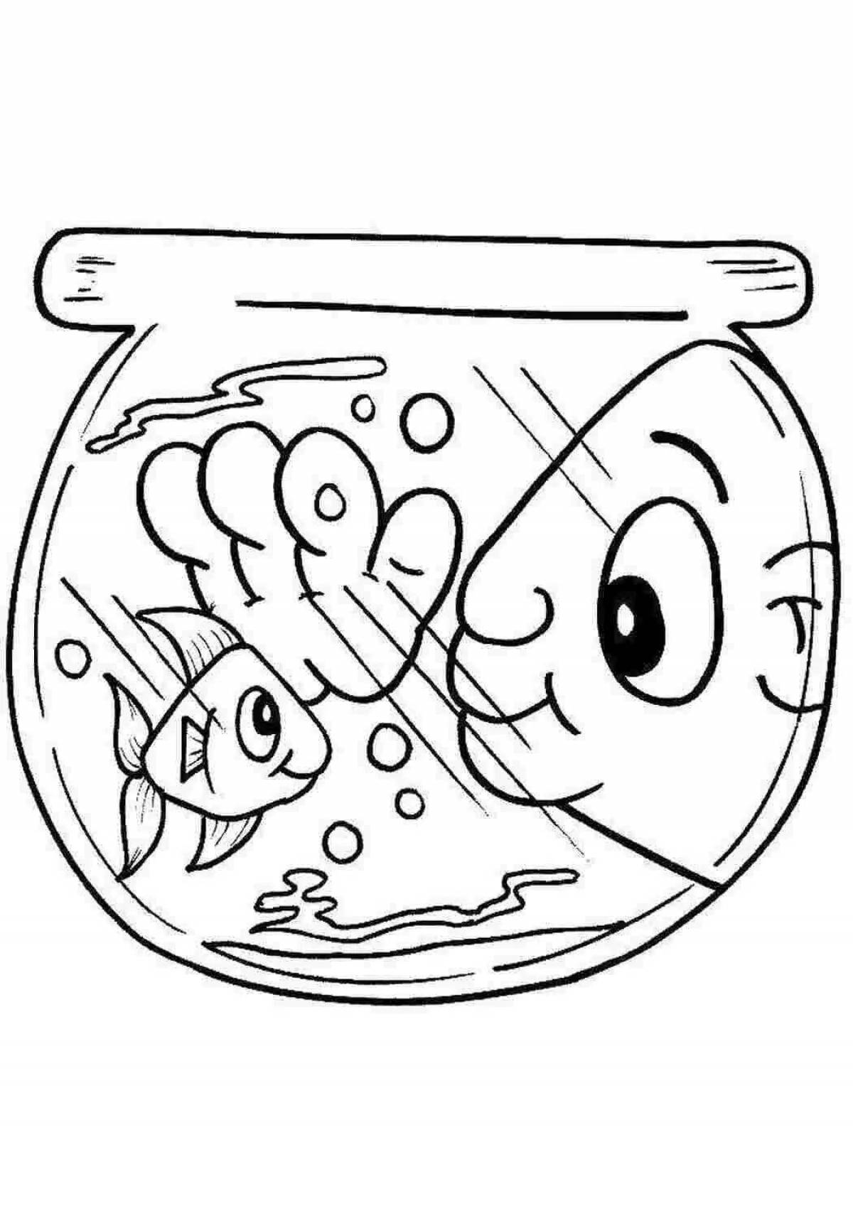 Adorable aqua coloring page