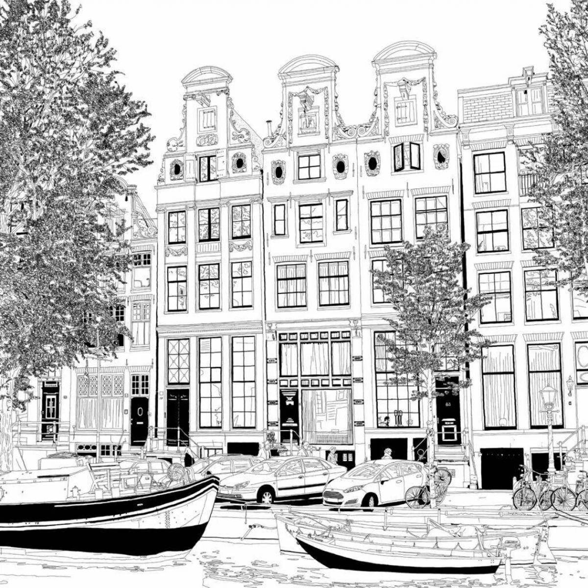 Раскраска яркий амстердам