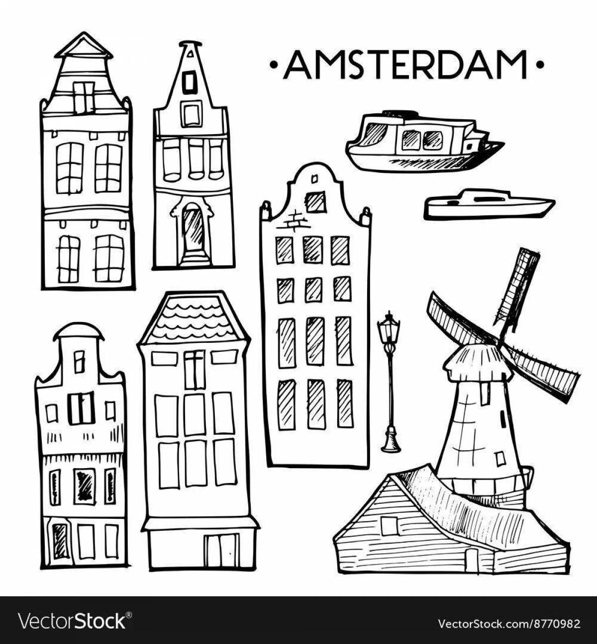 Раскраска «великолепный амстердам»