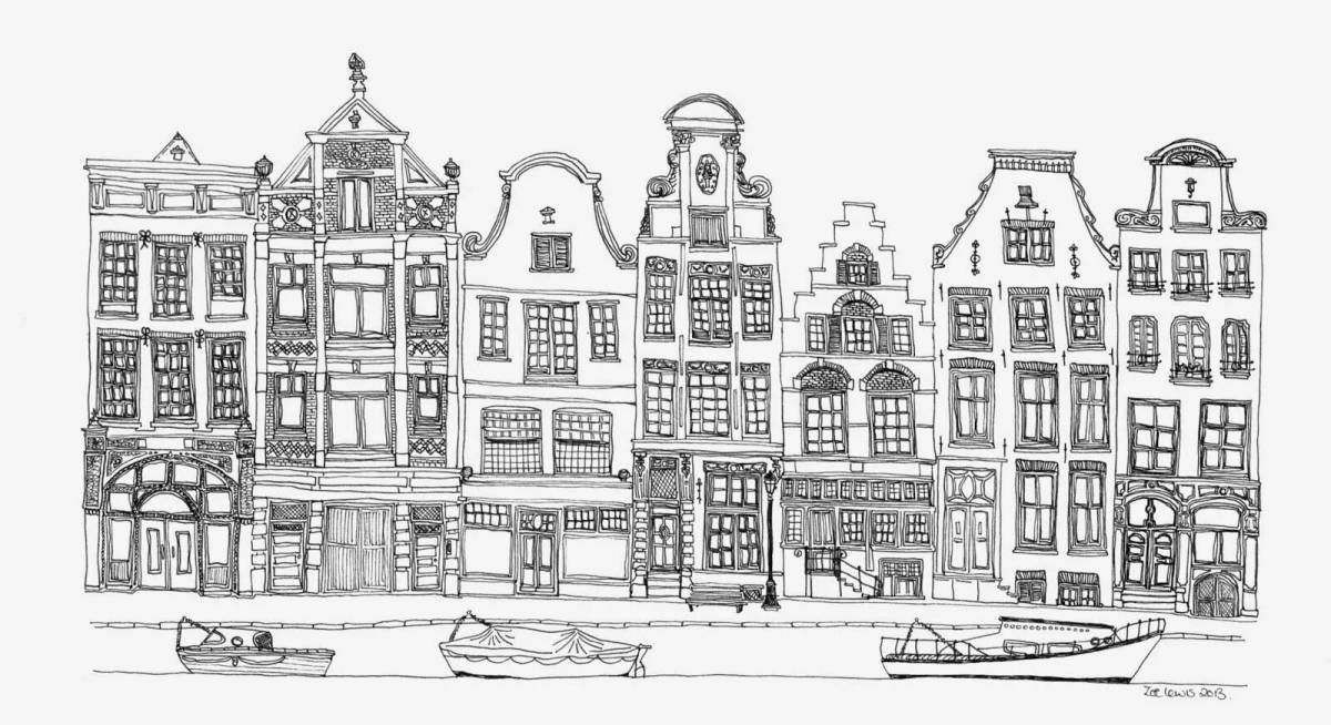 Раскраска прекрасный амстердам