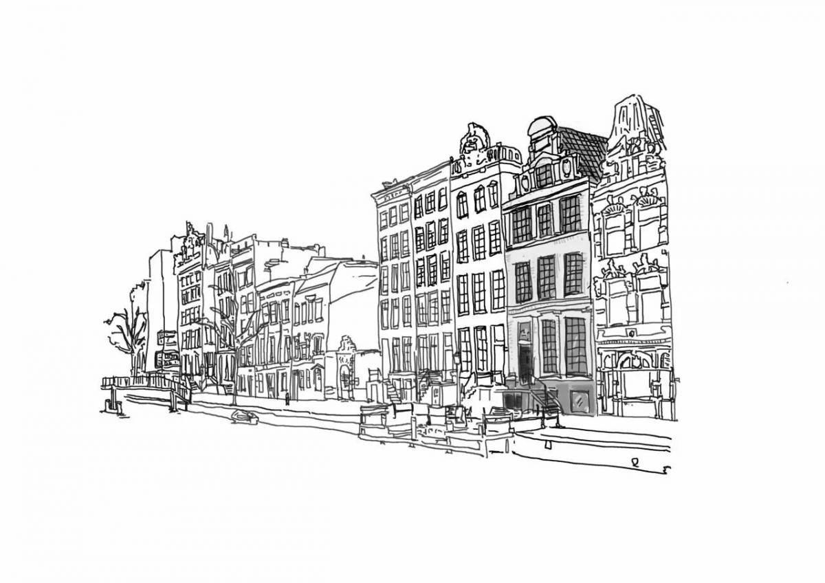 Fabulous amsterdam coloring page