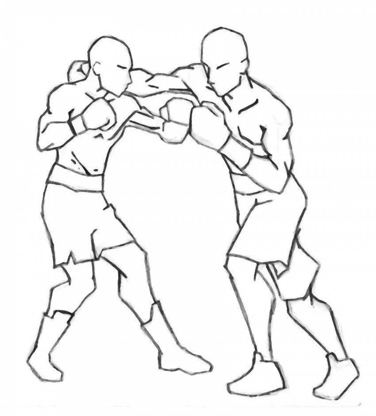Kickboxing dynamic coloring page