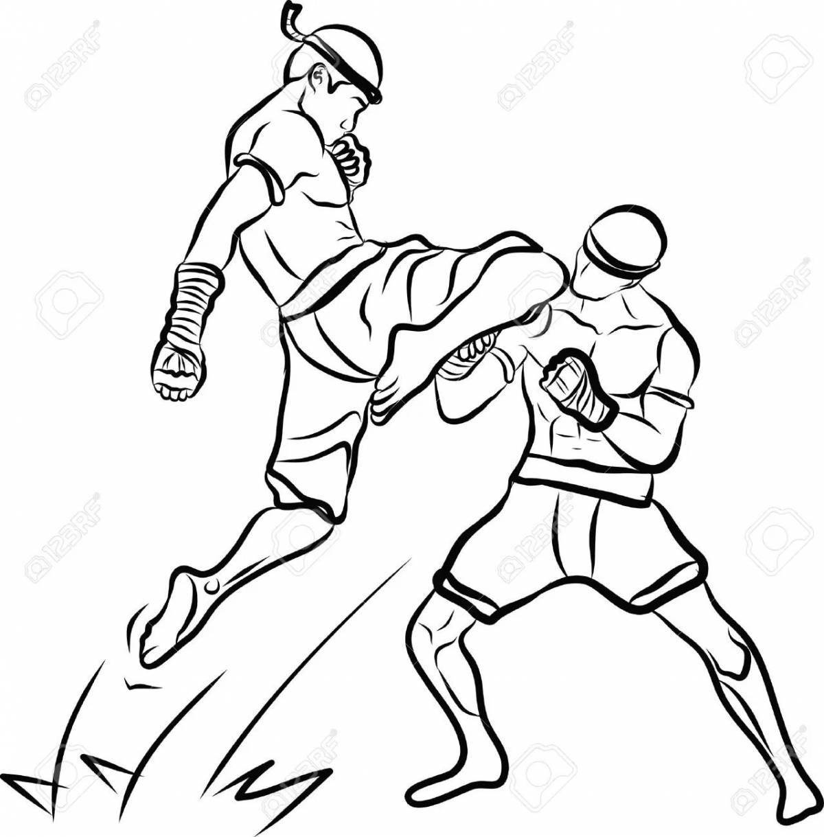 Coloring page cheeky kickboxing