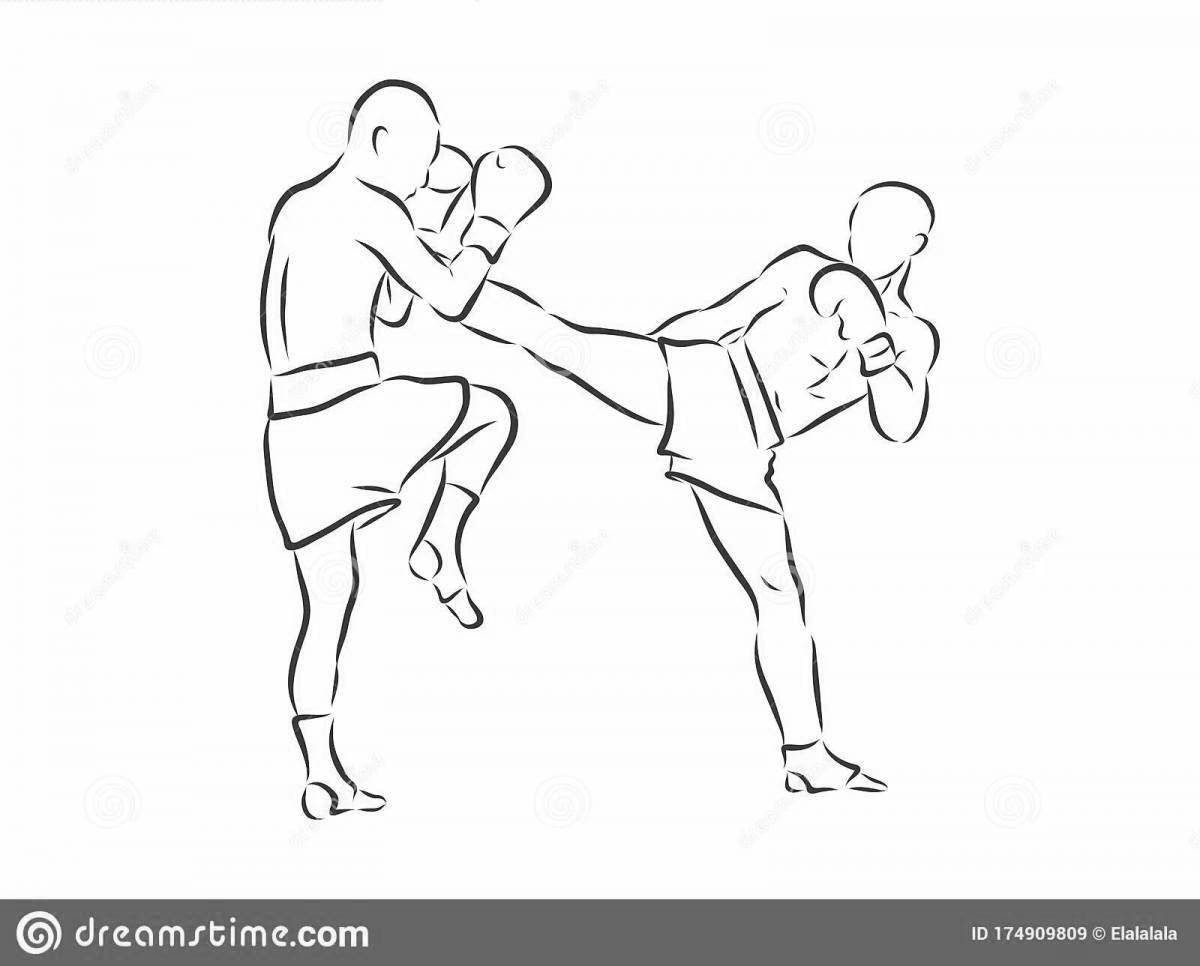 Kickboxing live coloring page