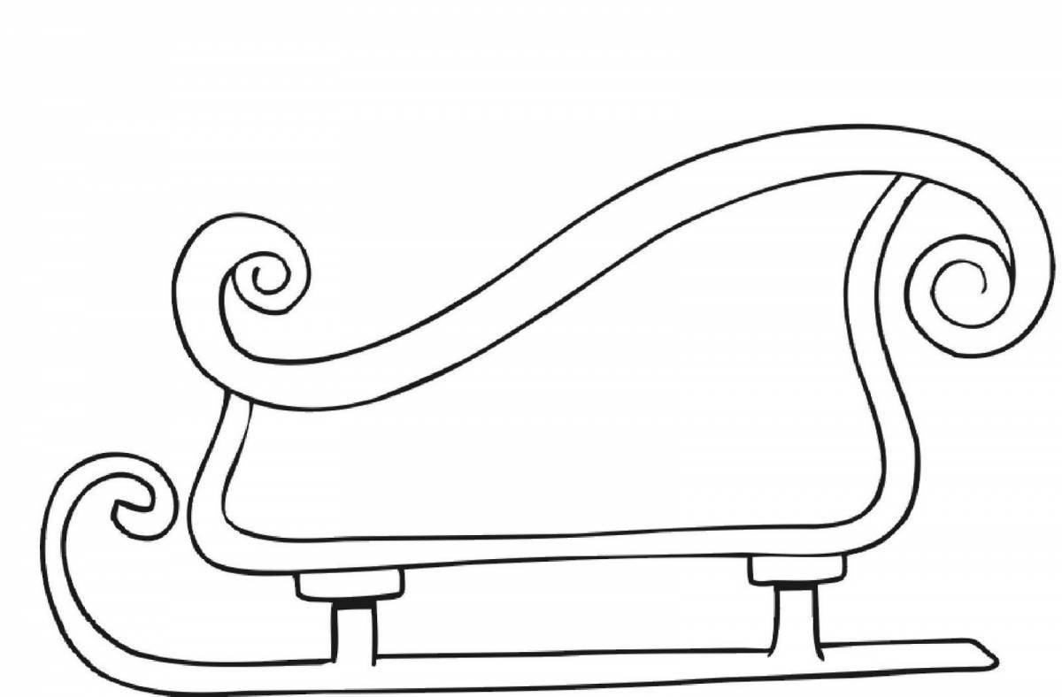 Holiday sleigh coloring page