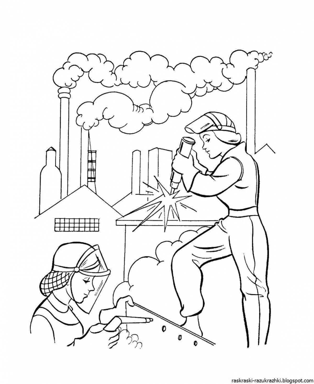 Coloring book attractive metallurgist